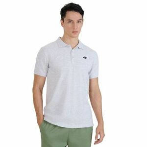 Rövid ujjú férfi póló 4F POLO SHIRT-WMM00TPTSM366-27M-COLD LIGHT GREY MELANGE kép