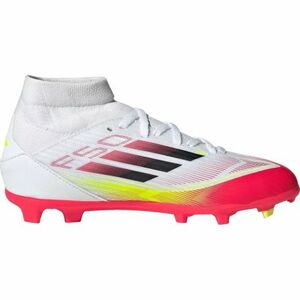 Fiú kültéri futballcipő ADIDAS F50 League Mid Jr FG MG cloud white core black solar yellow kép