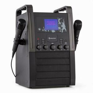 Auna KA8P-V2 BK karaoke renszer CD lejátszóval, AUX, 2 mikrofon, fekete kép