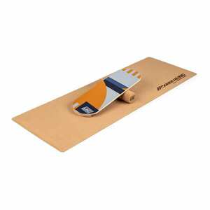 BoarderKING Indoorboard Classic, egyensúlyozó deszka, alátét, henger, fa / parafa, piros kép
