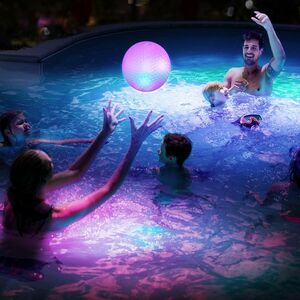 Strandlabda - kék / piros LED-del - 20 cm kép