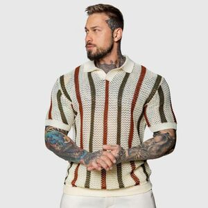 Férfi pólóing Iron Aesthetics Crotchet, bézs kép
