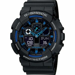 Casio G-Shock Óra GA-100-1A2ER, fekete/kék kép
