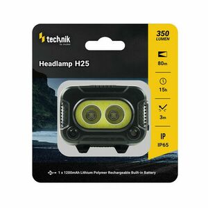 Technik fejlámpa gumírozott, LED CREE XPG-2+LED COB, USB-C, piros fény, stroboszkópos fény kép
