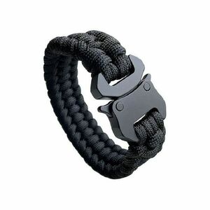 WARAGOD Paracord karkötő fémkapoccsal Avär, fekete kép