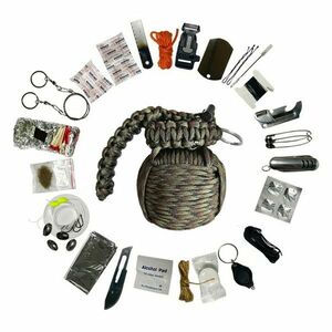 WARAGOD Paracord túlélő készlet Menel, terepszínű zöld kép