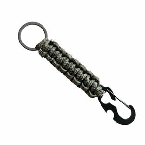 WARAGOD Paracord túlélő multifunkcionális kulcstartó 4 az 1-ben Sanya, terepszínű zöld kép