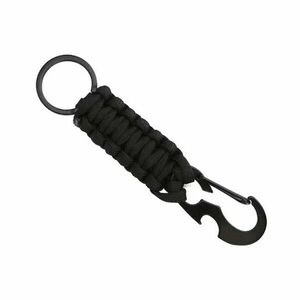 WARAGOD Paracord túlélő multifunkcionális kulcstartó 4 az 1-ben Sanya, fekete kép