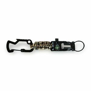 WARAGOD Paracord túlélő multifunkcionális kulcstartó 8 az 1-ben Kulcstartó, camo prérifarkas kép
