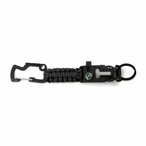 WARAGOD Paracord túlélő multifunkcionális kulcstartó 8 az 1-ben Kulcstartó, fekete kép