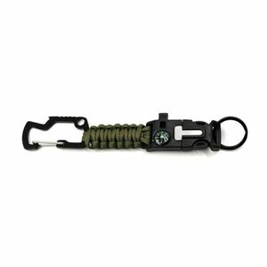 WARAGOD Paracord túlélő kulcstartó karabinerrel Sanya, zöld kép
