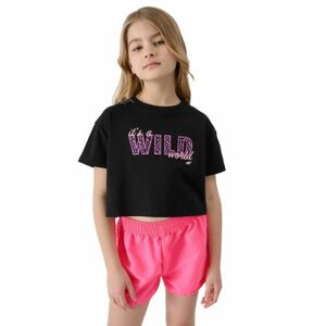 Rövid ujjú lány póló 4F JUNIOR TSHIRT-JWSS24TTSHF1144-20S-DEEP BLACK kép