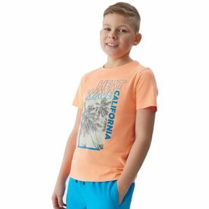 Fiú rövid ujjú póló 4F JUNIOR TSHIRT-JWSS24TTSHM1137-70N-ORANGE NEON kép