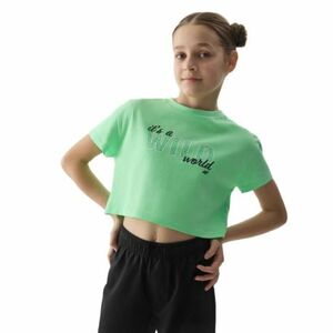 Rövid ujjú lány póló 4F JUNIOR TSHIRT-4FJWSS24TTSHF1144-42N-LIGHT GREEN NEON kép