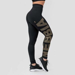 Intense Gold Print Black női leggings - NEBBIA kép