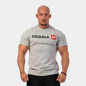 NEBBIA Men‘s T-shirt Red “N“ Light Grey kép