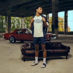 GymBeam Athletic Society Boxy T-shirt Cream kép