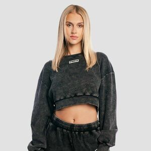 GymBeam Women‘s Aura Cropped Sweatshirt Washed Black kép