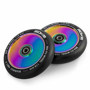 Kerekek robogóhoz 110 mm-es teljes szivárványos 2db. kép