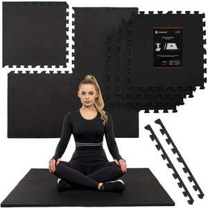 Springos Edzőszőnyeg 60x60x2cm 4db - Fekete kép