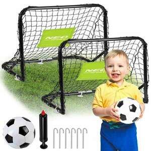 NeoSport 2db Futballkapu 60x45x25cm - Fekete, Fehér kép
