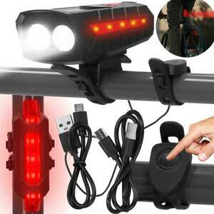 Ba0080 napelemes kerékpár fény usb + hátsó fény usb kép