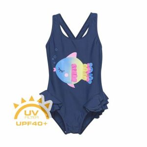 Lányok fürdőruha COLOR KIDS Swimsuit W. Application, dark denim kép