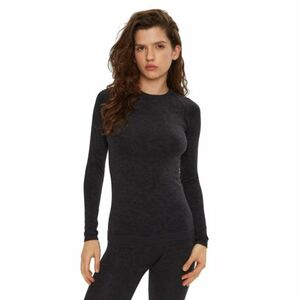 Női termikus póló hosszú ujjal 4F SEAMLESS UNDERWEAR-WAW24USEAF176-20A-DEEP BLACK ALLOVER kép