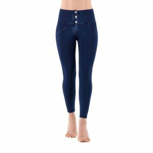 Női jeggings nadrág FREDDY WR.UP® superskinny push up 7 8 jeggings with high waist and buttons-Blue kép