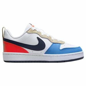 Fiú szabadidő cipő NIKE Court Borough Low Recraft Jr white light crimson blue beyond thunder blue kép