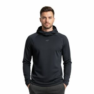 Hőszigetelt kapucnis férfi pulóver 4F BRUSHED UNDERWEAR M100-WAW25UBRUM100-20S-DEEP BLACK kép