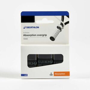 Kuikma Teniszütő fedőgrip, nedvszívó, 3 db, fekete kép