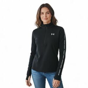 Női edzőpulóver 1 2 cipzárral UNDER ARMOUR UA Tech WM Tape Half Zip-BLK kép