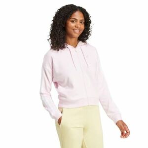 Női pulóver cipzárral ADIDAS W 3S FT FZ HD CLPINK WHITE kép