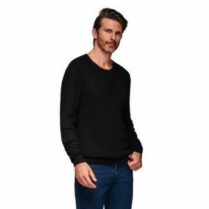 Férfi pulóver OMBRE Sweater OM-SWSW-0182 V-2 black kép