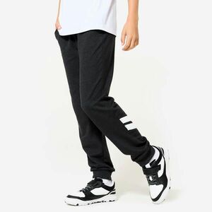 Domyos Gyerek melegítőnadrág 100-as, french terry pamut, sötétszürke kép