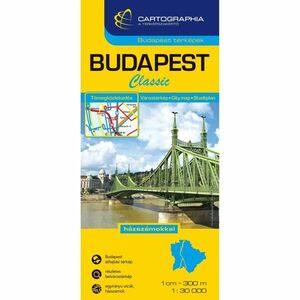 Cartographia Budapest Classic térkép 1: 30 000, puha borító, házszámokkal - tömegközlekedéssel kép