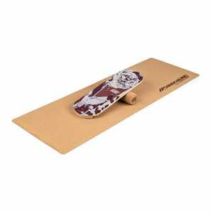BoarderKING Indoorboard Classic, egyensúlyozó deszka, alátét, henger, fa / parafa, piros kép