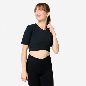Decathlon Női fitnesz crop top, keresztezett szabású kép