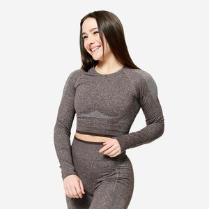 Domyos Női fitnesz hosszú ujjú crop top, varrás nélküli kép
