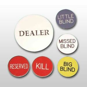 Dealer zsetonkészlet, Texas Hold'em 6db-os kép