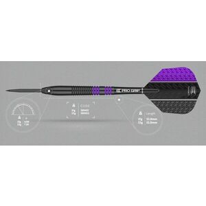 Darts szett TARGET steel 23g VAPOR8 BLACK lila 80% kép