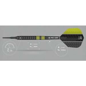 Darts szett TARGET soft 19g VAPOR8 BLACK sárga 80% kép