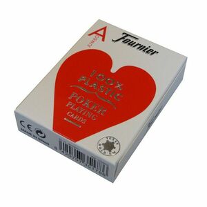 Póker kártya, piros, Fournier, plasztik, jumbo index kép