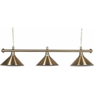 Biliárd lámpa 3 db réz színű ernyővel, 150 cm-es rúddal kép