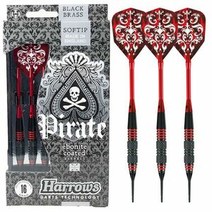 Dart szett Harrows soft, Pirate, 16g, brass, Piros kép