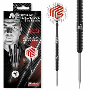 Dart szett BULL'S Mensur Suljovic Black Edition Steel 23g 90% Gravírozott kép