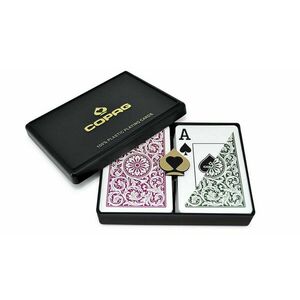 Copag plasztik pókerkártya, 2 Jumbo index, dupla csomag, Zöld/Burgundy, ELITE kép