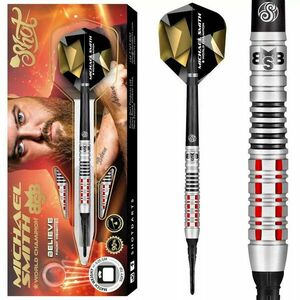 DARTS SZETT STEEL SHOT MICHAEL SMITH BELIEVE 25G, 90% WOLFRAM Gravírozott kép
