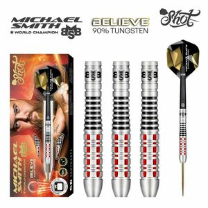 DARTS SZETT STEEL SHOT MICHAEL SMITH BELIEVE 23G, 90% WOLFRAM Gravírozott kép